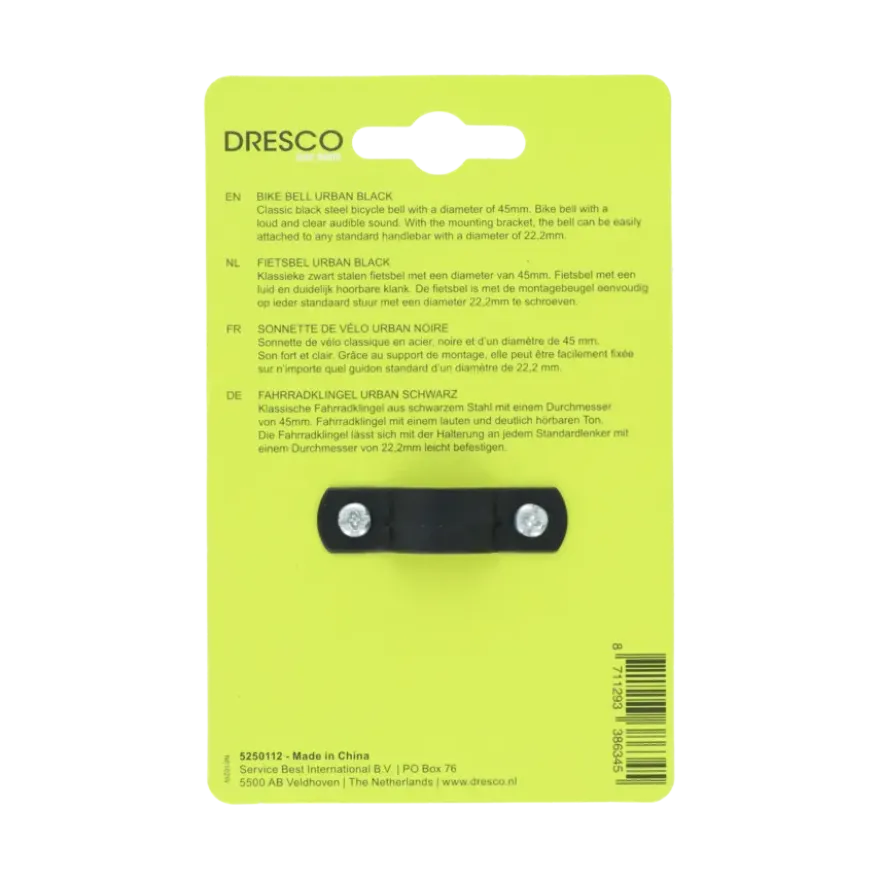 Dresco fietsbel urban zwart