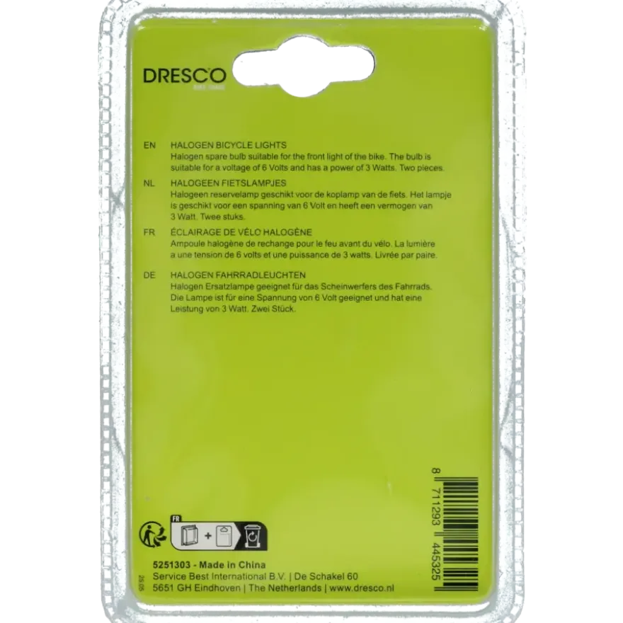 Dresco fietslampjes halogeen 6V 2st