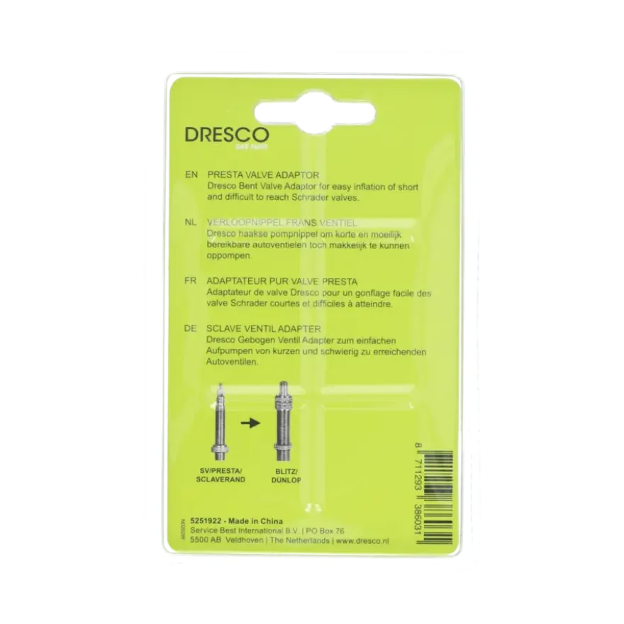 Dresco verloopnippel frans ventiel