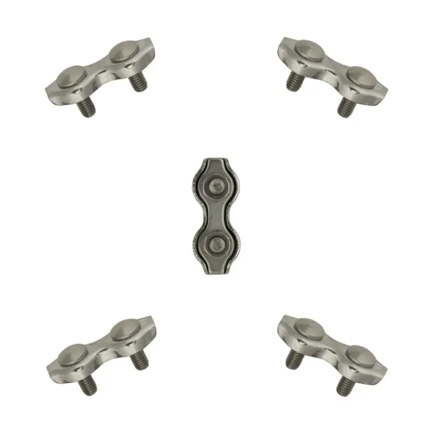 Dubbele staaldraadklemmen 2mm 5 stuks