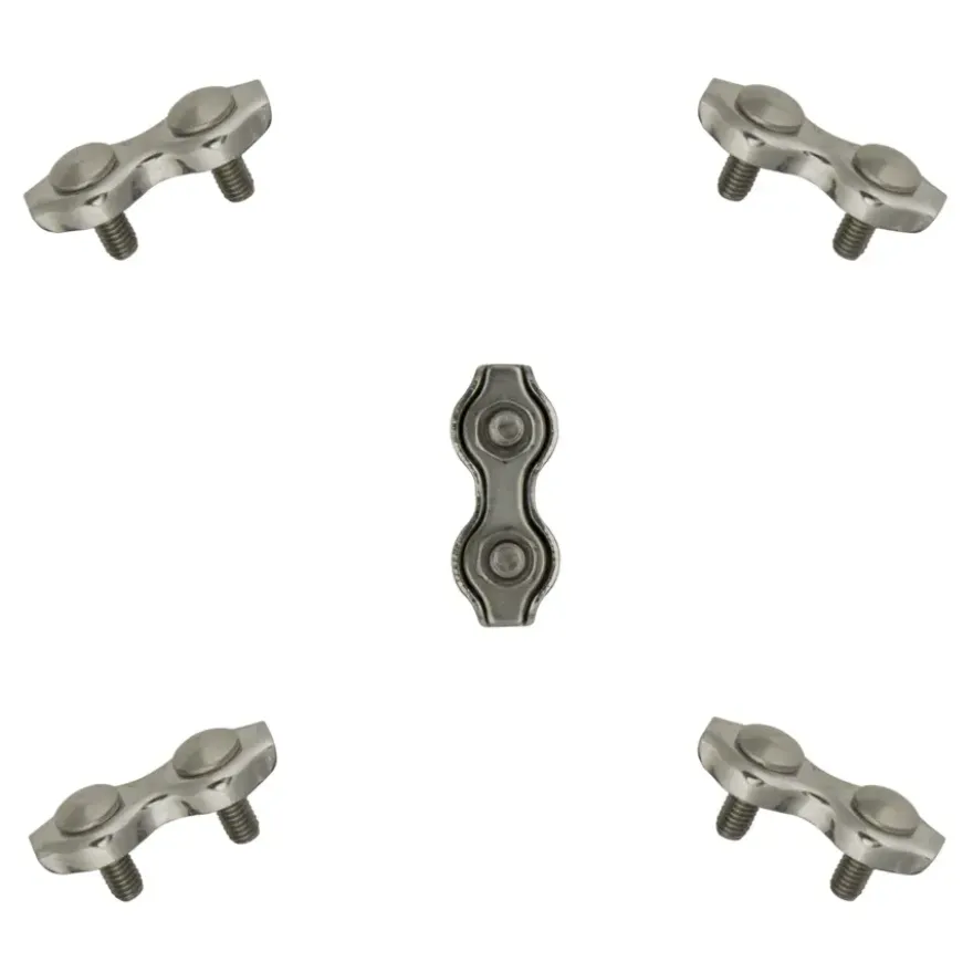 Dubbele staaldraadklemmen 4mm 5 stuks
