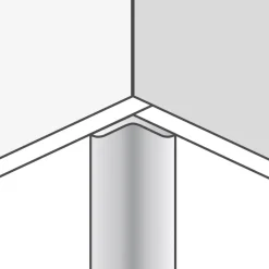 Dumawall+ aluminium binnenhoek zwart 12 mm 260 cm