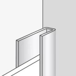 Dumawall+ aluminium start-/ eindprofiel zwart 260 cm