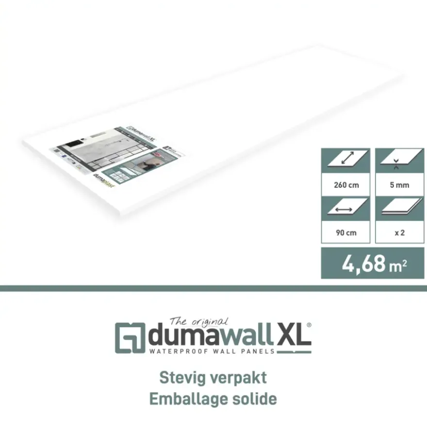 Dumawall XL kunststof wandbekleding Evora glans 4,68m² 90x260cm - 2 stuks