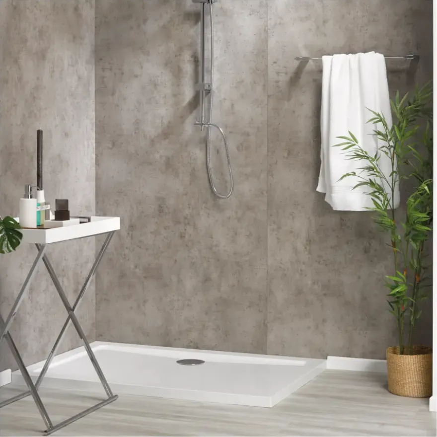 Dumawall XL kunststof wandbekleding Dark cement 4,68m² 90x260cm - 2 stuks