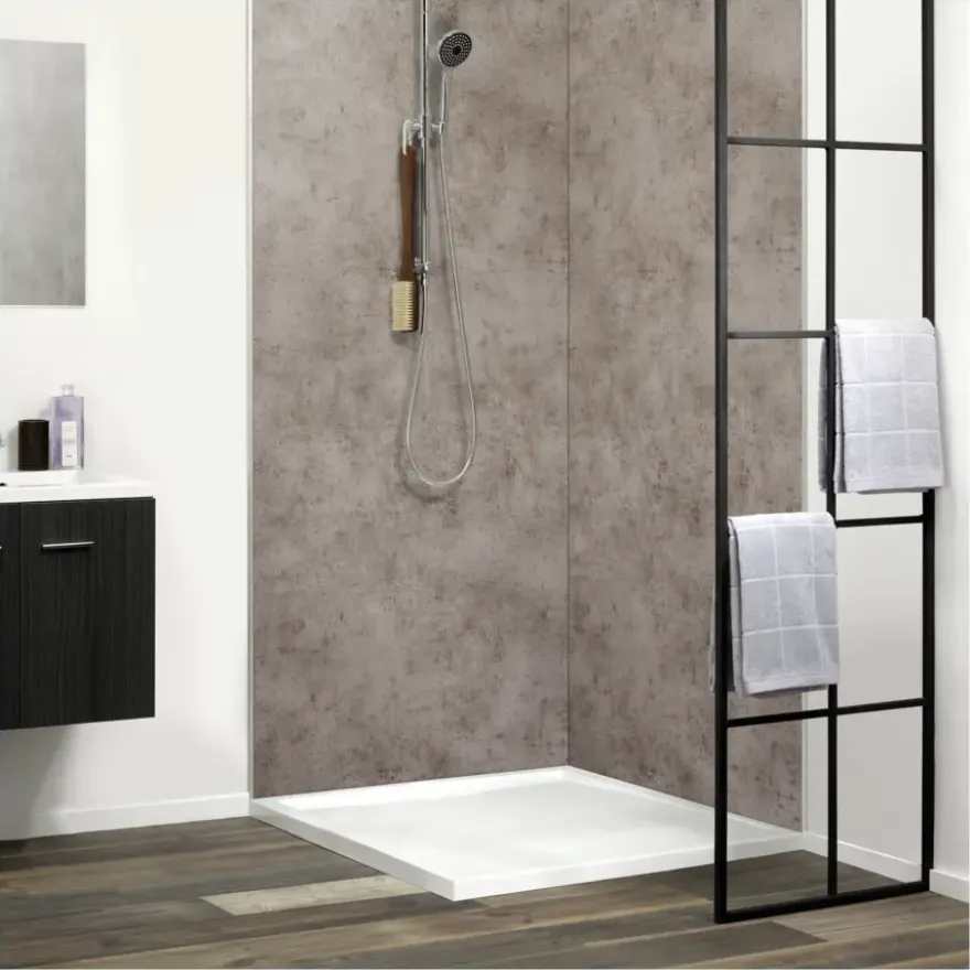 Dumawall XL kunststof wandbekleding Dark cement 4,68m² 90x260cm - 2 stuks