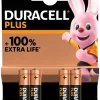 Duracell Batterij AAA Alkaline Plus 4 stuks