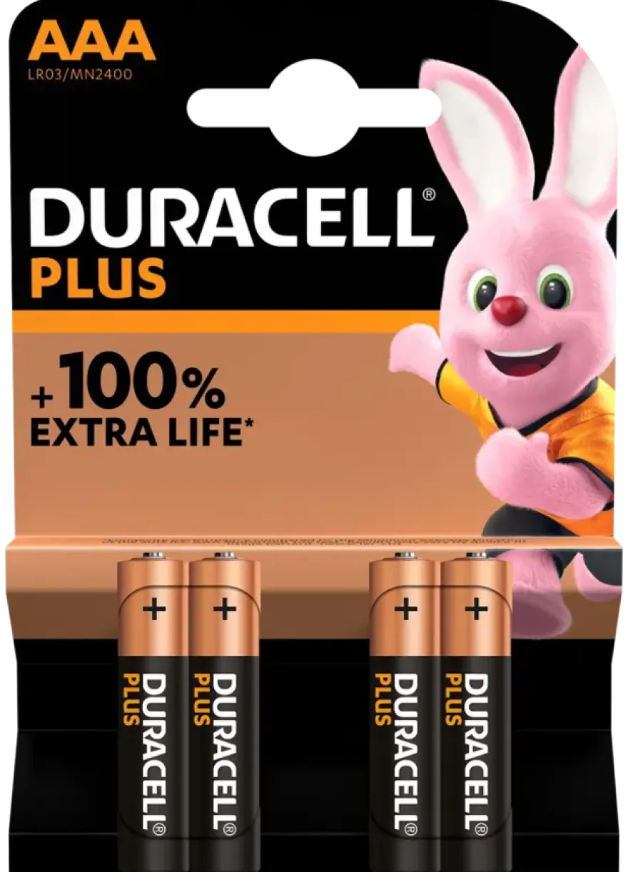 Duracell Batterij AAA Alkaline Plus 4 stuks