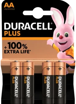 Duracell Batterij AA Alkaline Plus 4 stuks