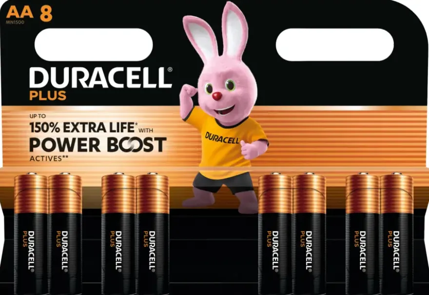 Duracell Batterij AA Alkaline Plus Power Boost 8 stuks