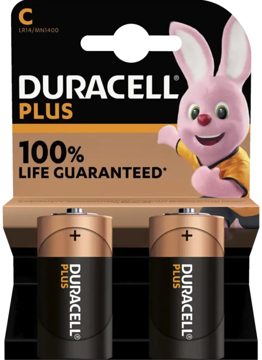 Duracell Batterij C Alkaline Plus 2 stuks