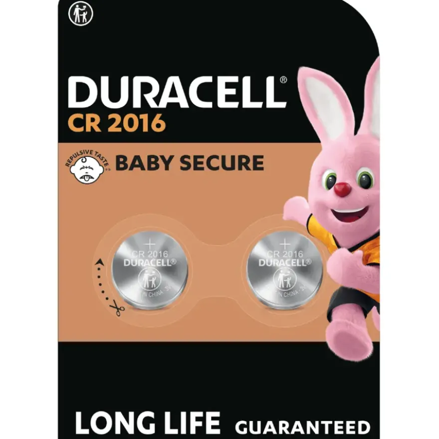 Duracell Batterij CR2016 Lithium-knoopcelbatterij 3V 2 stuks