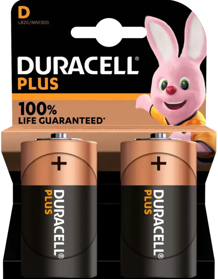 Duracell Batterij D Alkaline Plus 2 stuks