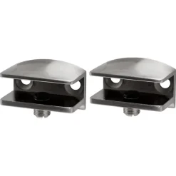 Duraline clip glass vierkant geborsteld nikkel 2 stuks