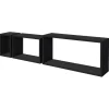 Duraline kubus zwart eik 60x30x15 cm 18mm set 3 stuks