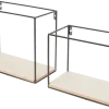 Duraline muur kubussen staal/hout set 2 stuks