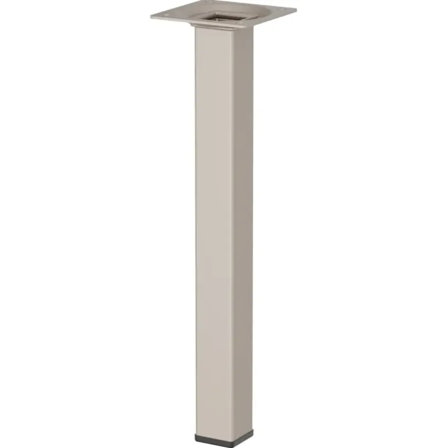 Duraline meubelpoot vierkant zand / beige staal 2,5x2,5x25 cm