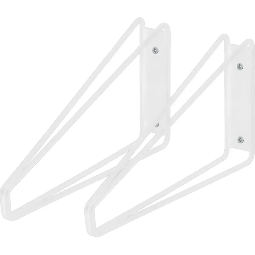 Duraline plankdrager wit metaal 24 x 13,5 cm 2 stuks
