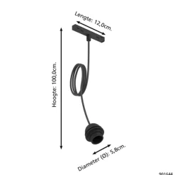 EGLO EasyTrack railverlichting hanglamp adapter E27 zwart