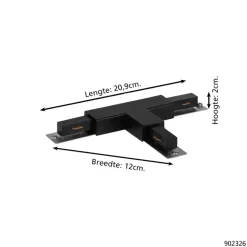 EGLO EasyTrack railverlichting koppelstuk T-vormig zwart