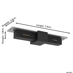 EGLO EasyTrack railverlichting koppelstuk recht zwart