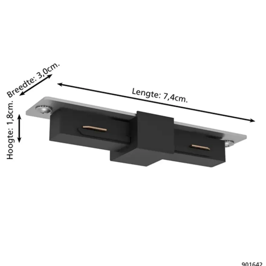EGLO EasyTrack railverlichting koppelstuk recht zwart