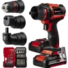 Einhell 18V accuboormachine TE-CD 18/45 Li Kit incl. 2 accu's 2Ah + snellader + 22-delige boren- en bitset + koffer