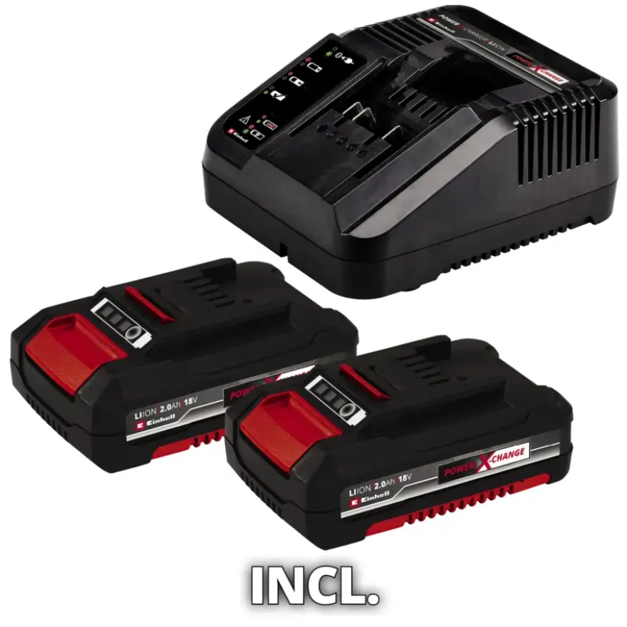 Einhell 18V accuboormachine TE-CD 18/45 Li Kit incl. 2 accu's 2Ah + snellader + 22-delige boren- en bitset + koffer