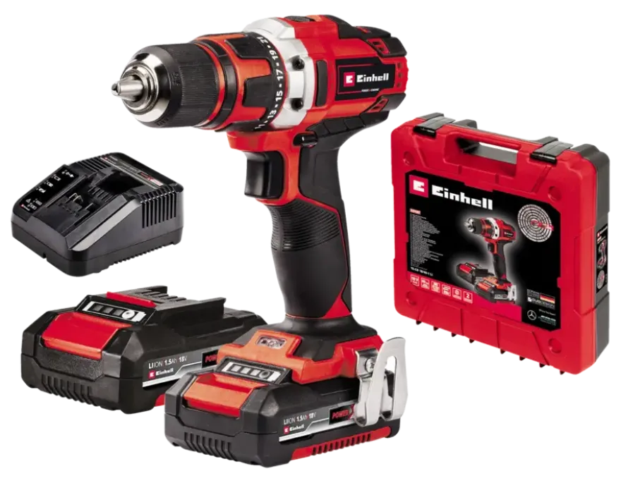 Einhell 18V accuboormachine TE-CD 18/40 LI incl. 2 accu's 1,5Ah + lader + koffer