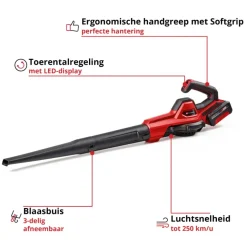Einhell 18V bladblazer GE-UB 18/250 Li E incl 4.0 Ah accu en lader