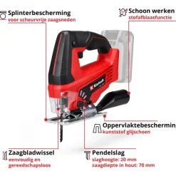 Einhell 18V decoupeerzaag TC-JS 18 LI (zonder accu)