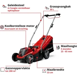 Einhell 18V grasmaaier GE-CM 18/33 Li Kit (incl. 4.0Ah accu en oplader)