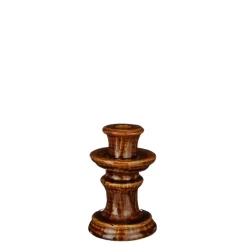 Elena kandelaar bruin - h14,5xd9cm