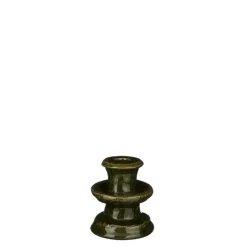 Elena kandelaar groen - h10xd8,5cm