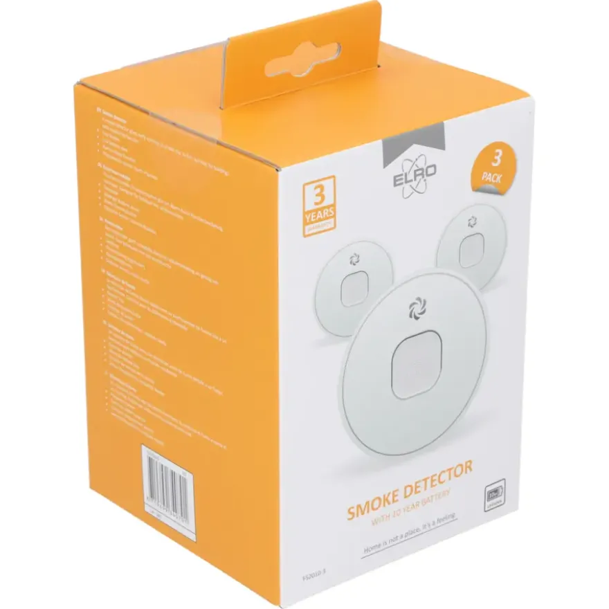 Elro FS2010-3 optische rookmelder inclusief 10 jaar lithium batterij TRIPLE-pack