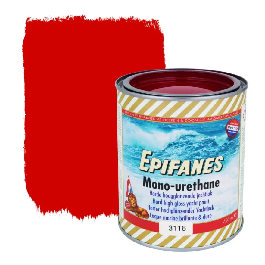 Epifanes mono-urethane jachtlak hoogglans nr. 3116 bright red 750 ml
