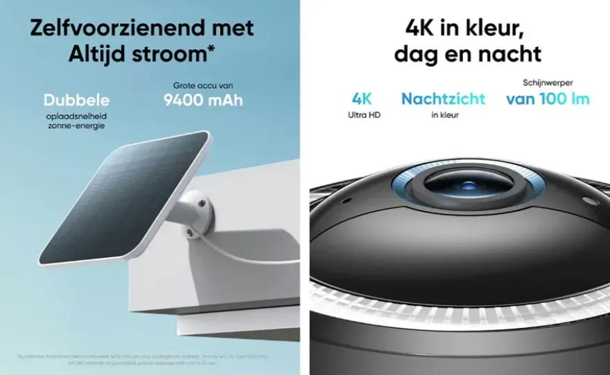 Eufy 4G LTE Beveiligingscamera S330 voor buiten met Zonnepaneel