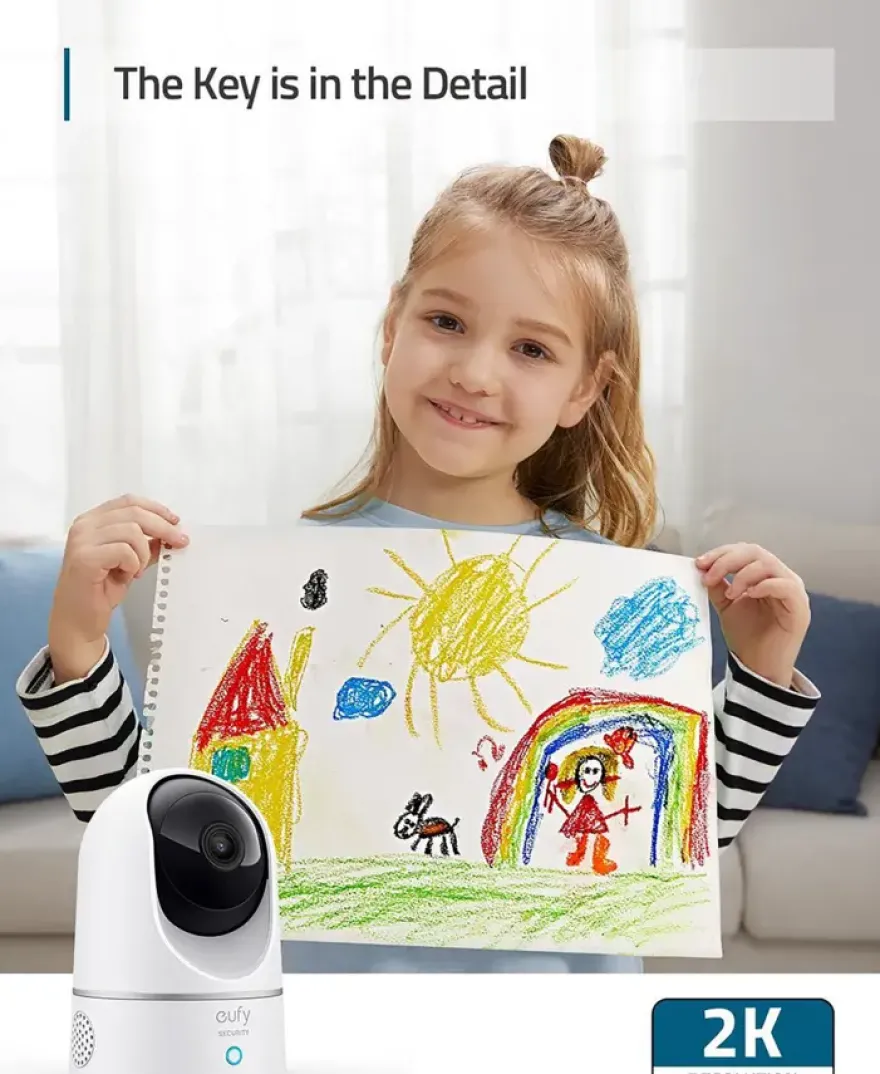 Eufy Indoorcam Beveiligingscamera 2K Pan & Tilt Wired