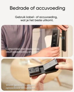 Eufy Video Deurbel E340 2 camera's Zwart Uitbreiding