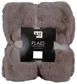 Faux fur plaid beige 200 x 150 cm