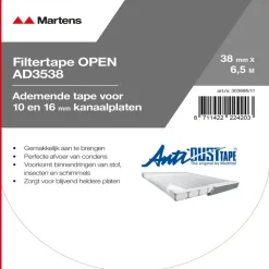 Filtertape t.b.v. polycarbonaat 38 mm 650 cm