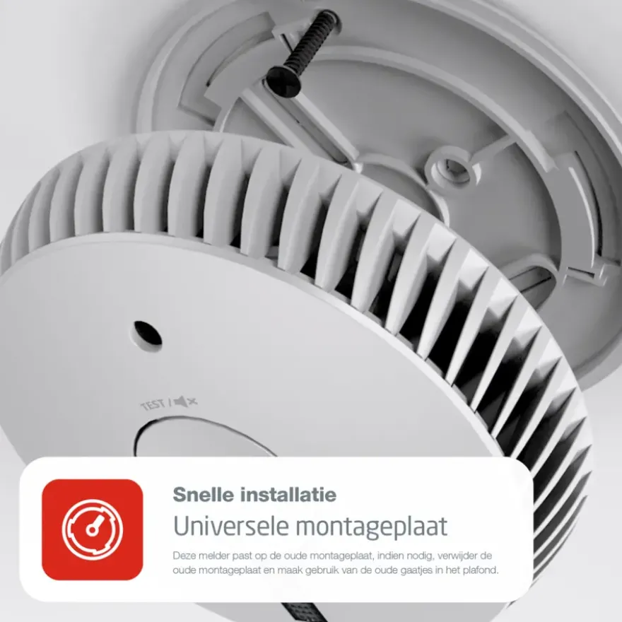 FireAngel optische rookmelder met noodverlichting en vervangbare batterijen (levensduur 10 jaar)
