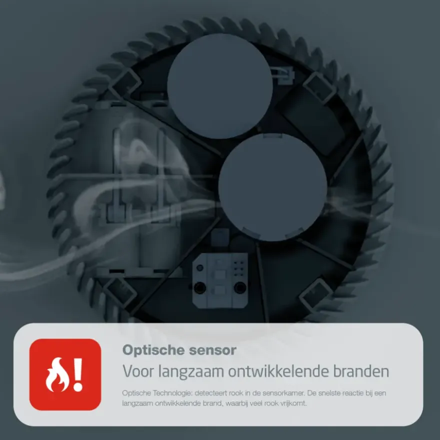 FireAngel optische rookmelder met noodverlichting en vervangbare batterijen (levensduur 10 jaar)