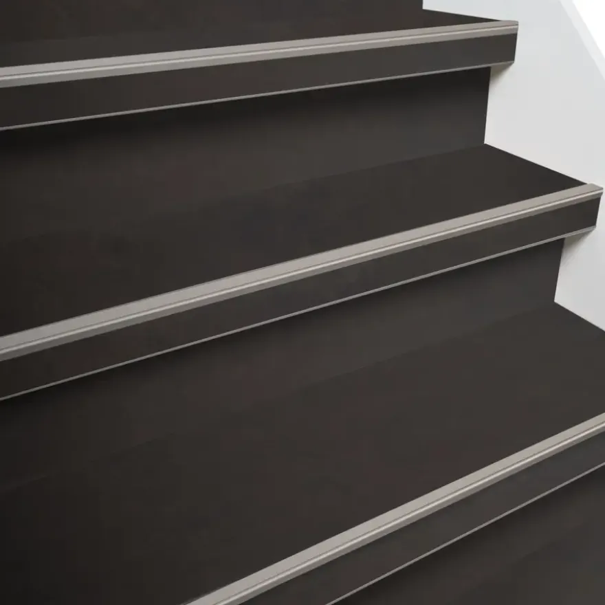 Firststep traprenovatieset pvc-treden beton zwart 4 stuks