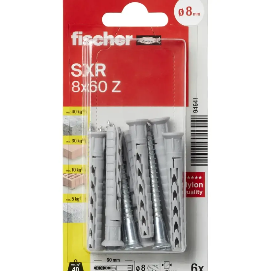 Fischer Constructieplug SXR 8x60mm 6 stuks