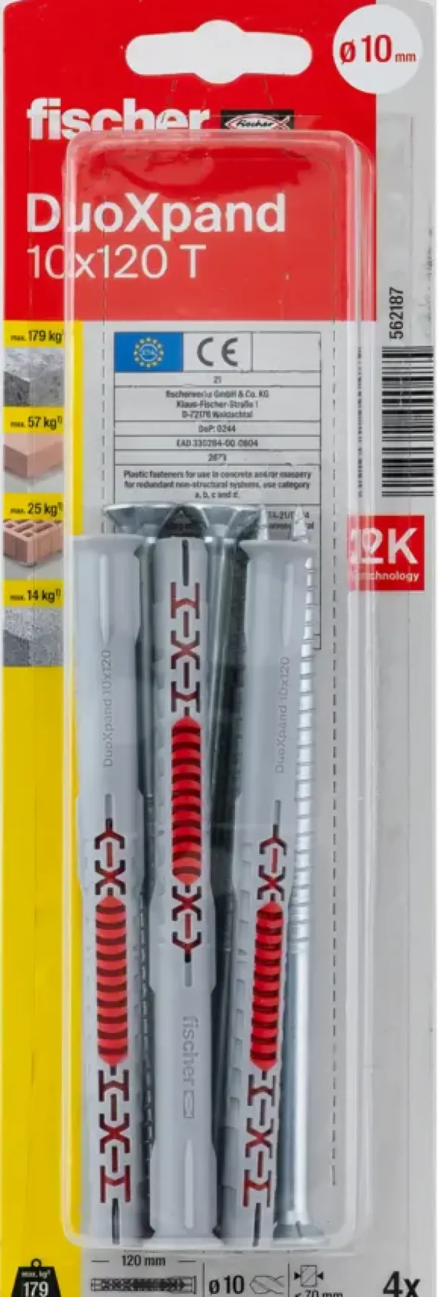 Fischer DuoXpand constructieplug 10x120 mm 4 stuks