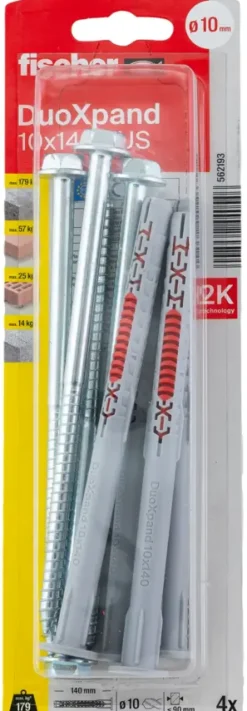 Fischer DuoXpand constructieplug 10x140 mm 4 stuks