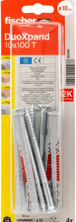 Fischer DuoXpand constructieplug 10x100 mm 4 stuks