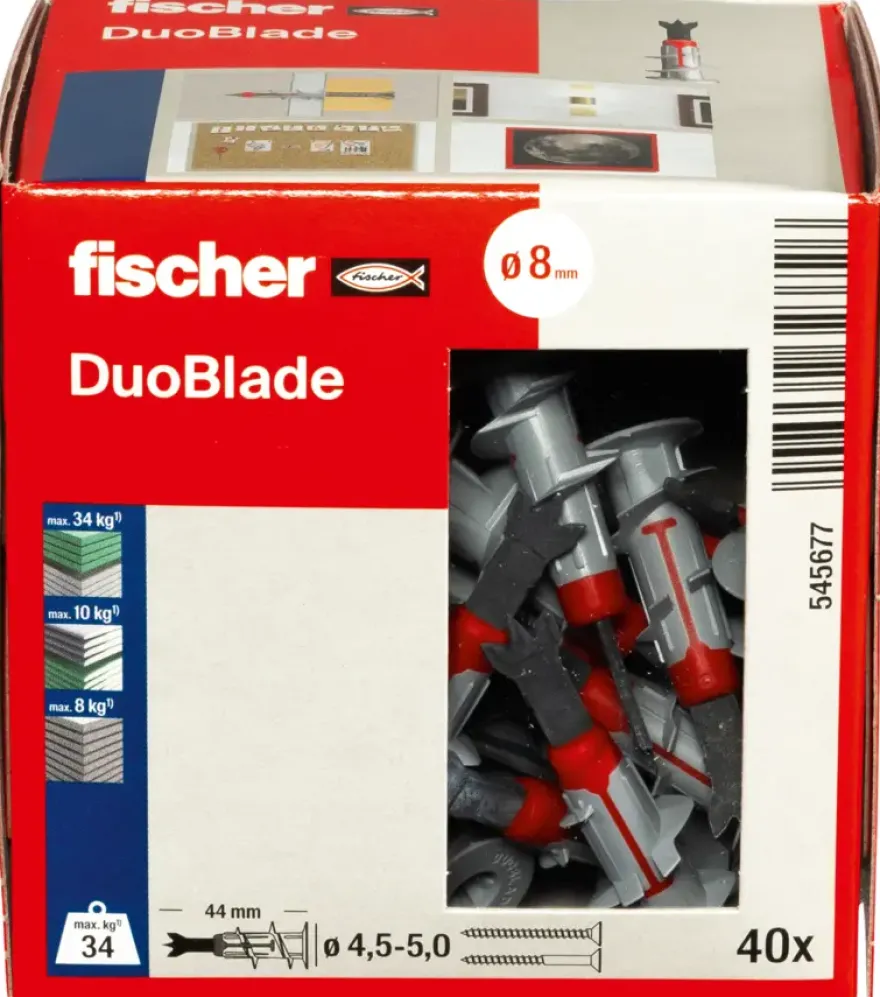 Fischer gipsplaatplug duoblade 44 mm 40 stuks