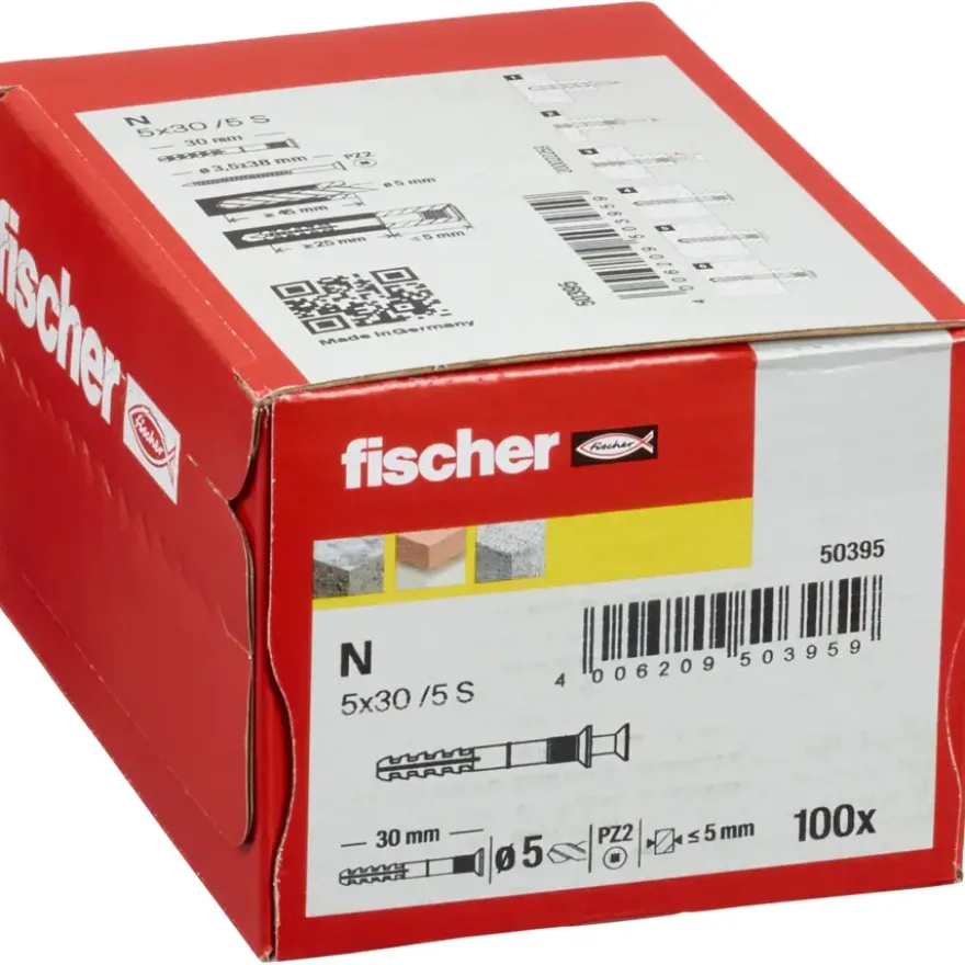 Fischer nagelpluggen 5X30 mm 100 stuks